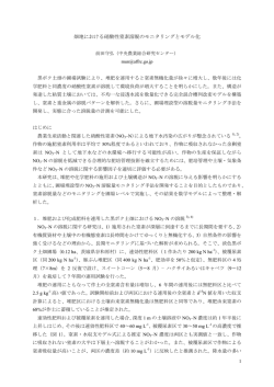 畑地における硝酸性窒素溶脱のモニタリングとモデル化