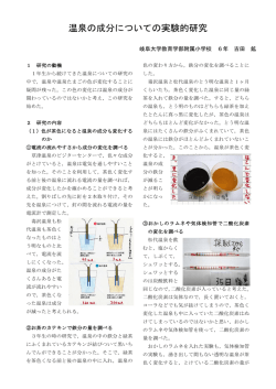 温泉の成分についての実験的研究