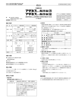 組成・性状 効能・効果 用法・用量 使用上の注意 臨床成績 代謝賦活剤