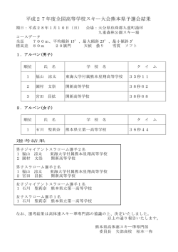 スキー - 熊本県高等学校体育連盟