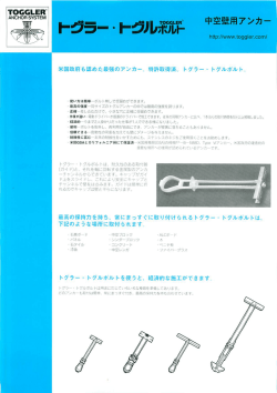 Page 1 ﾘ黙 ANCHORSYSTEM TOGGLER 中 空壁用 ア ン 力 |