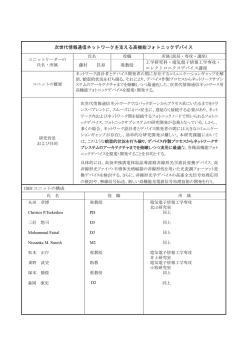 次世代情報通信ネットワークを支える高機能フォトニックデバイス