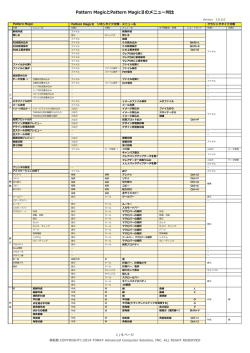 PATTERN MAGIC 機能比較一覧