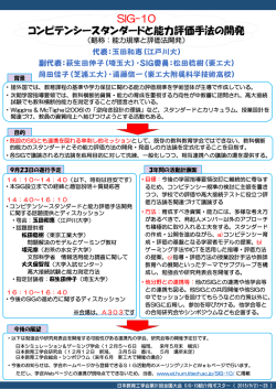 SIG-10 コンピテンシースタンダードと能力評価手法の