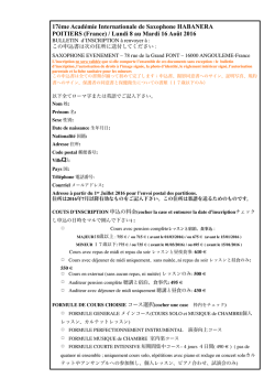 (France) / Lundi 8 au Mardi 16 Ao&ucirc;t 2016