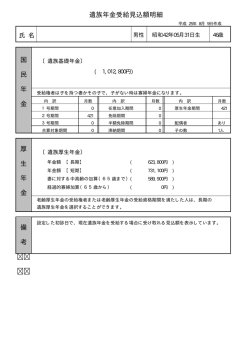 橡 遺族年金受給見込額明細