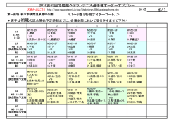 2016第65回北信越ベテランテニス選手権オーダーオブプレー 日付 ≪1
