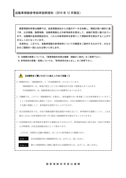 自動車保険参考純率説明資料（2016 年 12 月現在）