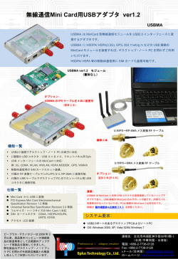 無線通信Mini Card用USBアダプタ ver1.2