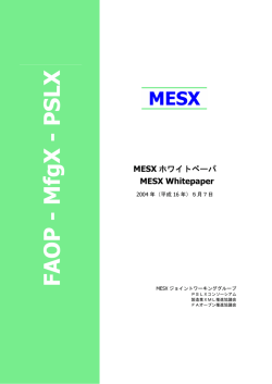 MESX ホワイトペーパ MESX Whitepaper