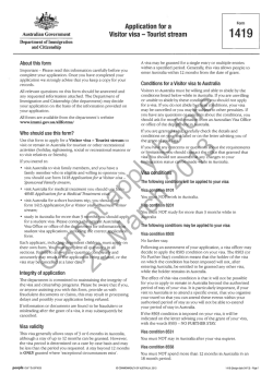 Form 1419 - Application for a Visitor visa