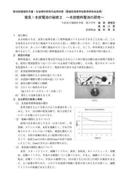 発見 ! 木炭電池の秘密2 ~木炭燃料電池の研究~