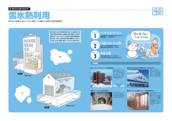 雪や氷の冷熱エネルギーを「冷房」や「冷蔵」に利用する雪ラK熱未=用。