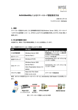ActivIdentitiy によるスマートカード認証設定方法
