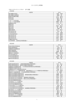 さいたま市人事異動 平成28年3月31日付け 定年退職 （局長級） 所属等