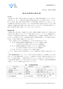 食品の膨張と微生物(2002年3月)