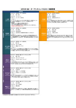 8月5日（金） オープンキャンパス2016 体験授業
