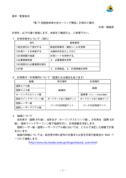- 1 - 選手・監督各位 『第 71 回国民体育大会セーリング競技』計測のご