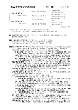 Page 1 カムアラウンドの 2014 3／30 牡・鹿 ｛ Kingmambo