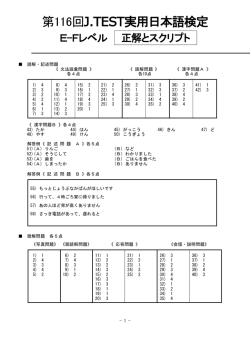 第116回J.TEST実用日本語検定
