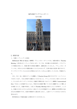 海外派遣プログラムレポート 生川大祐 I. 研修内容