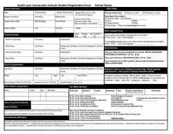 South Lyon Community Schools Student Registration Form School
