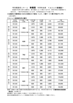 ご利用料金表 - 特別養護老人ホーム「静霞園