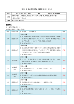 第 126 回 医療倫理委員会 議事要旨（2015 年 1 月） 審議事項 1. 倫理