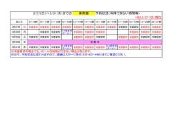 体育館 予約状況（利用できない時間等） H28.3/27（日）現在 3/27（日