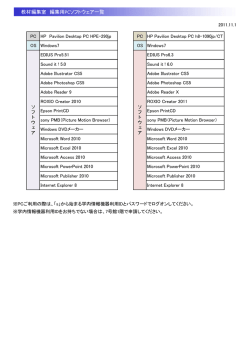 編集用PCソフトウェア一覧〔PDF〕