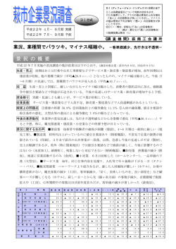 業況、業種間でバラツキ。マイナス幅縮小。 －客単価減少、先行きは