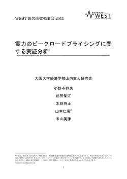 電力のピークロードプライシングに関する実証分析