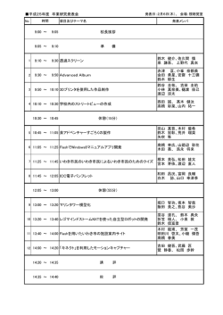 平成25年度 卒業研究発表会 9:00 ～ 9:05 校長挨拶 9:05 ～ 9:10 準 備