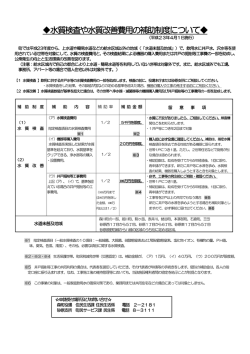 水質検査や水質改善費用の補助制度について