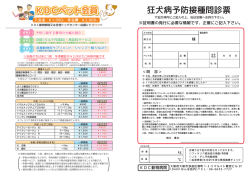 KDCペット会員 狂犬病予防接種問診票