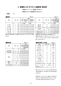 3．耐震形（NS）ダクタイル鋳鉄管・異形管