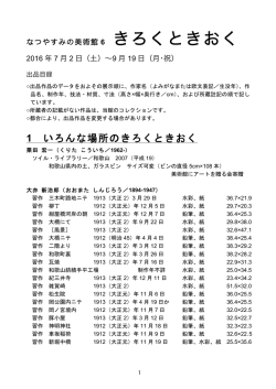 1 いろんな場所のきろくときおく