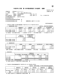 第1四半期決算短信 - ユニー・ファミリーマートホールディングス株式会社
