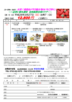 【コースNo．1631】 大河！真田丸ドラマ館＆旬のいちご狩り   ～一足早い