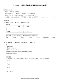 Grammar1 英語の「動詞」を理解する！（be 動詞）