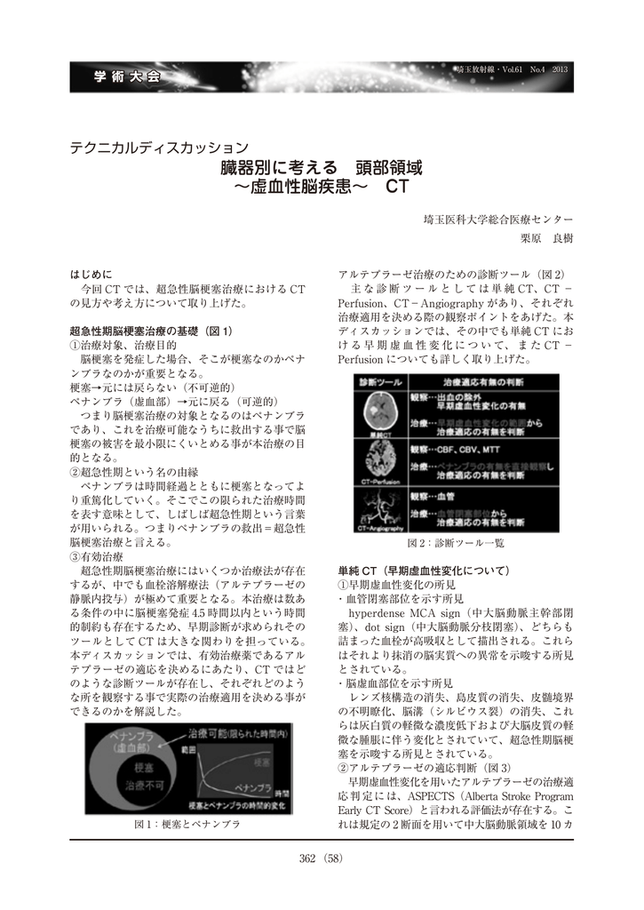 臓器別に考える 頭部領域 虚血性脳疾患 Ct