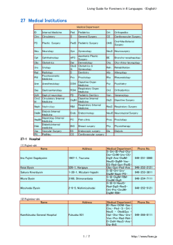 27 Medical Institutions