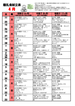H28 離乳食献立表