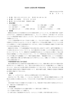 社会科（公民的分野）学習指導案 - 和歌山市教育情報ネットワーク