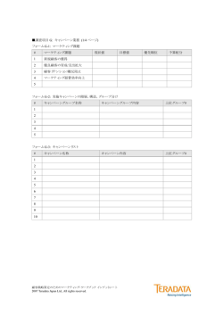 調査項目 G: キャンペーン業務 (1/4 ページ) フォーム G