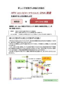 HPV （ヒトパピローマウイルス） DNA検査