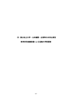 （B）国公私立大学・公的機関・企業等の共同出資型 教育研究組織設置