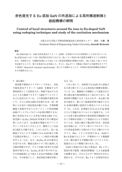 赤色発光する Eu 添加 GaN の共添加による局所構造制御と 励起機構の
