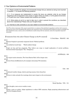 2. Your Opinions on Environmental Problems