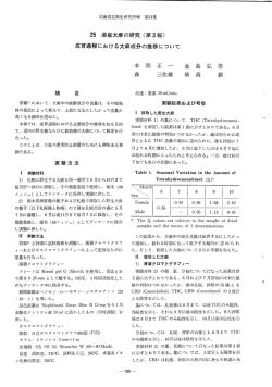 25 道産大麻の研究 (第3報) 成育過程における大麻成分の推移について